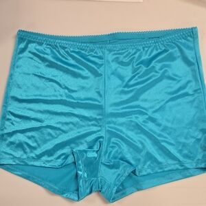 Vassarette Turquoise Satin Boyshort Panties